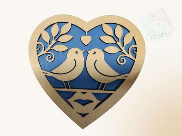 Boîte en Forme de Cœur avec Motifs d'Oiseaux – Image 2