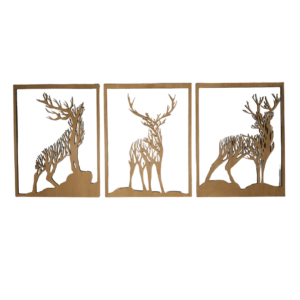 Cadre mural triptyque "Cerf"