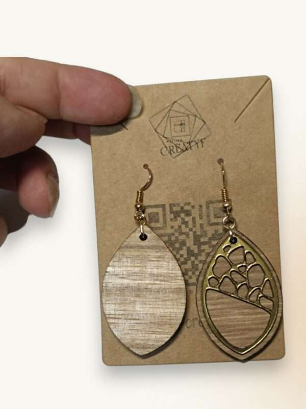 Boucles d'Oreilles bi-matières – Image 4