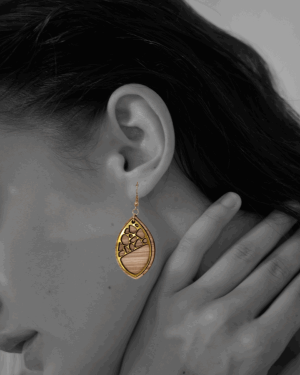 Boucles d'Oreilles bi-matières – Image 3