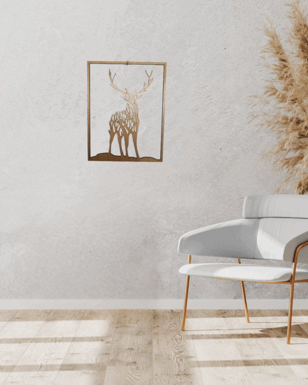 Cadre mural triptyque "Cerf" – Image 3