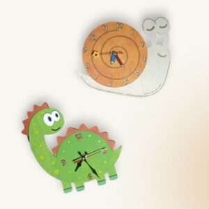 Horloges murales ludiques en bois 