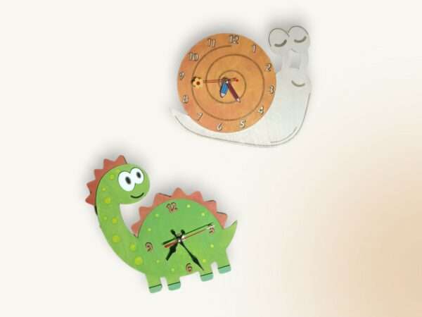 Horloges murales ludiques en bois 