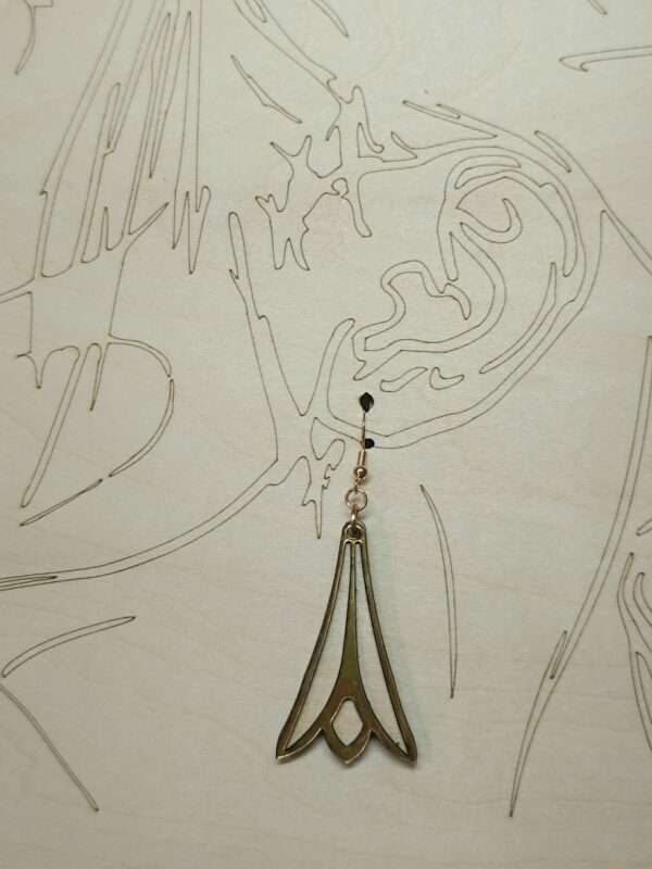 Boucles d’oreilles bi-matière bois & acrylique doré – Image 3