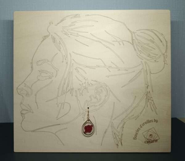 Boucles d’oreilles florales bi-matières – Image 5