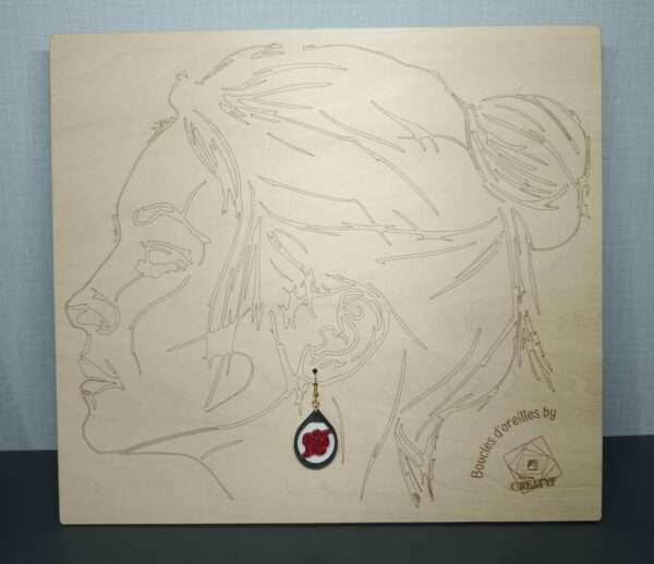 Boucles d’oreilles florales bi-matières – Image 4