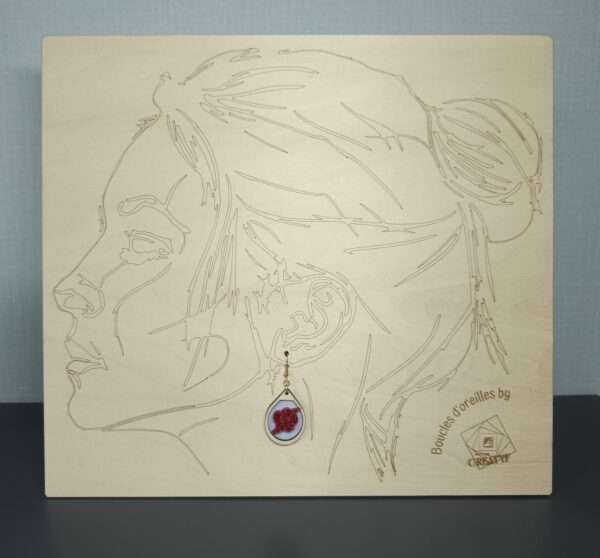 Boucles d’oreilles florales bi-matières – Image 2
