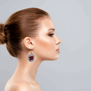 Boucles d’oreilles florales bi-matières
