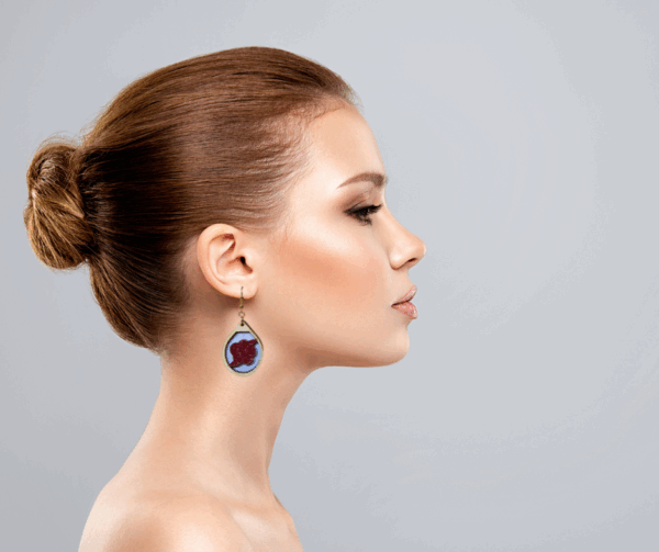 Boucles d’oreilles florales bi-matières