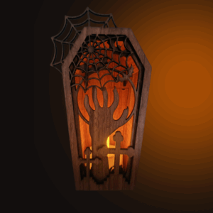 Halloween – Cercueil lumineux Chat ou Main