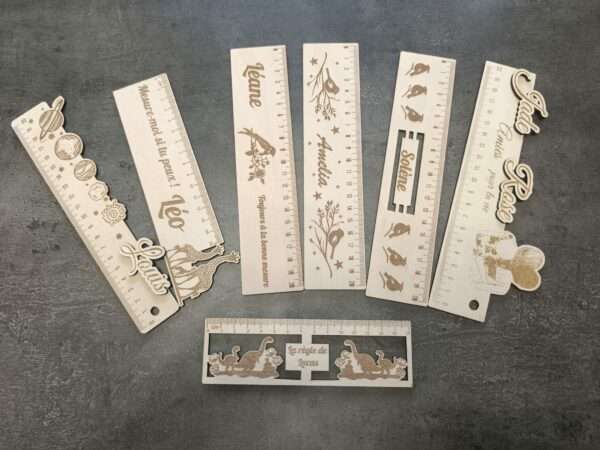 Règle en bois personnalisée