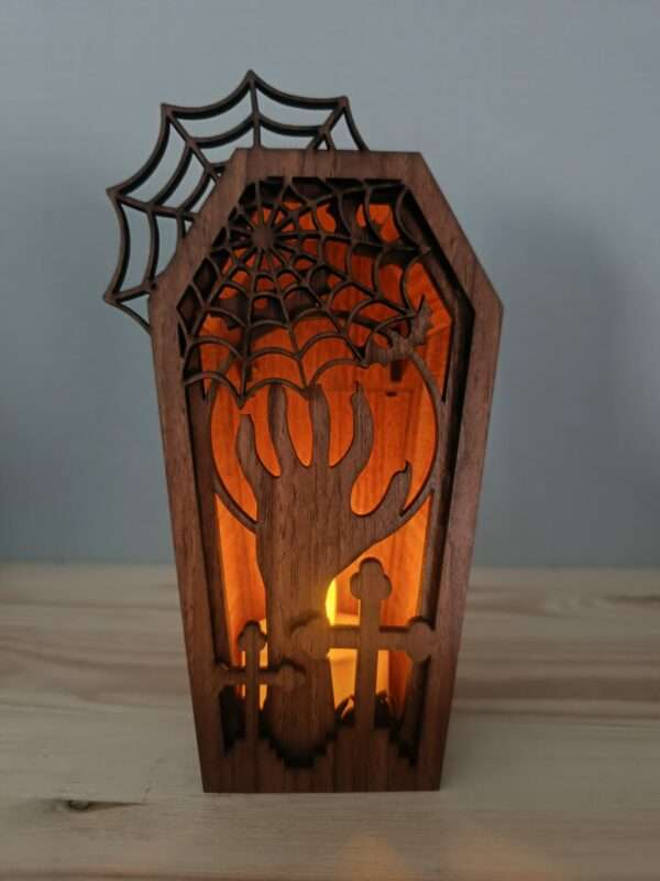 Halloween – Cercueil lumineux Chat ou Main – Image 3