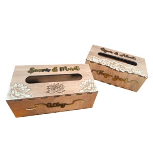 Boîte à mouchoirs personnalisée en bois 