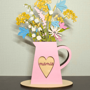 Vase décoratif en bois peint à la main 