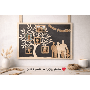 Cadre arbre de famille personnalisé en bois