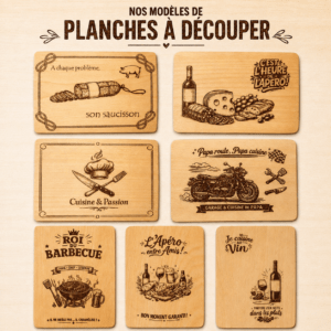 Planche à découper personnalisée en bois de hêtre – Gravure artisanale