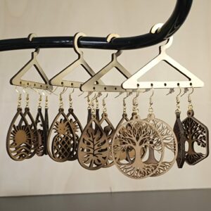 Boucles d’oreilles en bois de tilleul – 12 modèles au choix